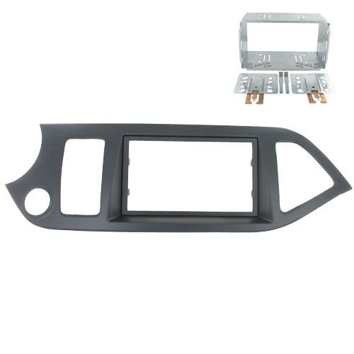 2-DIN frame Kia Picanto 11-17 met start stop systeem  grijs