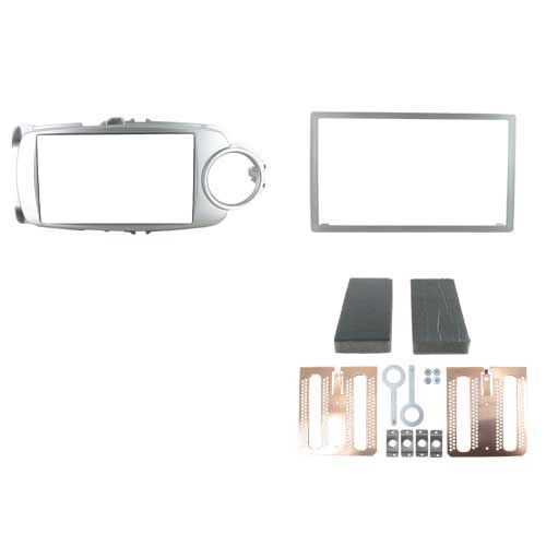 2-DIN frame Toyota Yaris 11-20 met rond  zilverkleurig