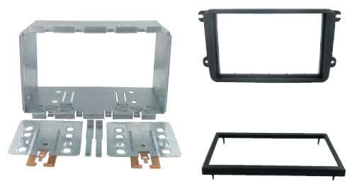 2-DIN frame Skoda  VW Golf 5-6  T5 08-15 met metaal  zwart