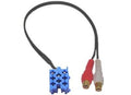 Audio adapterkabel 2x RCA F - 8 pin blauw mini iso aux 0.1m
