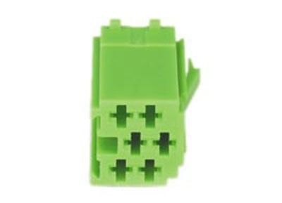 conn. mannelijk  6-pin green MINI ISO  10 stuks
