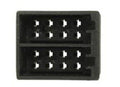 conn. vrouwelijk 16-pin ISO power+speaker f. 2 8 MM conn.