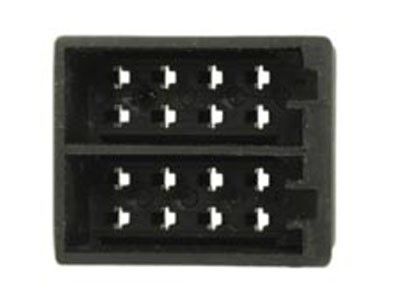 conn. vrouwelijk 16-pin ISO power+speaker f. 2 8 MM conn.