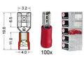 Kabelschoen schuif vrouwelijk  2.8 mm rood 100 stuks