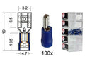 Kabelschoen schuif vrouwelijk  2.8 mm blauw 100 stuks