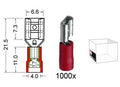 Kabelschoen schuif vrouwelijk  6.3 mm rood 500 stuks