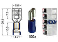 Kabelschoen schuif vrouwelijk  6.3 mm blauw 100 stuks