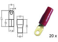 Kabelschoen ring  verguld  rood 20mm² diam 6mm