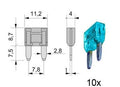 Steekzekering MINI  35A Turquoise 10 stuks