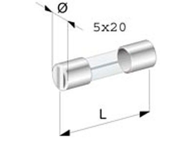 Glaszekering  set 5x20 mm 3 STUKS  2A 3A 5A
