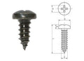 Zelftappende schroeven DIN7981   4 2 x 9 5 mm zwart  100 st