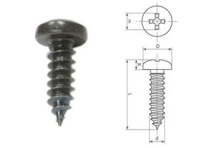 Zelftappende schroeven DIN7981   4 2 x 13 mm zwart  100 st
